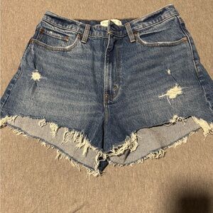 Abercrombie & Fitch Blue Distressed Jean Shorts